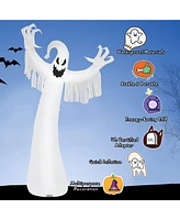 Costway Inflatable Halloween Blow Up Ghost Decoration w/ Built-in Led Light