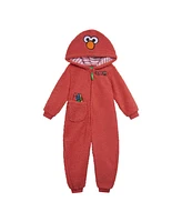 Sesame Street Toddler Boys Cozy Sherpa Zip Up Cosplay Costume Coverall