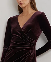 Lauren Ralph Lauren Women's Stretch Velvet Surplice Dress