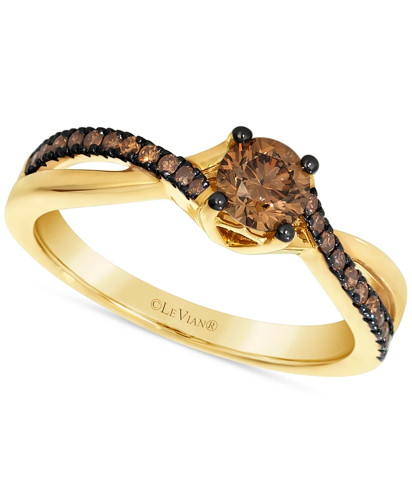 Le Vian Chocolatier Chocolate Diamond Ring (5/8 ct. t.w.) in 14k Honey Gold