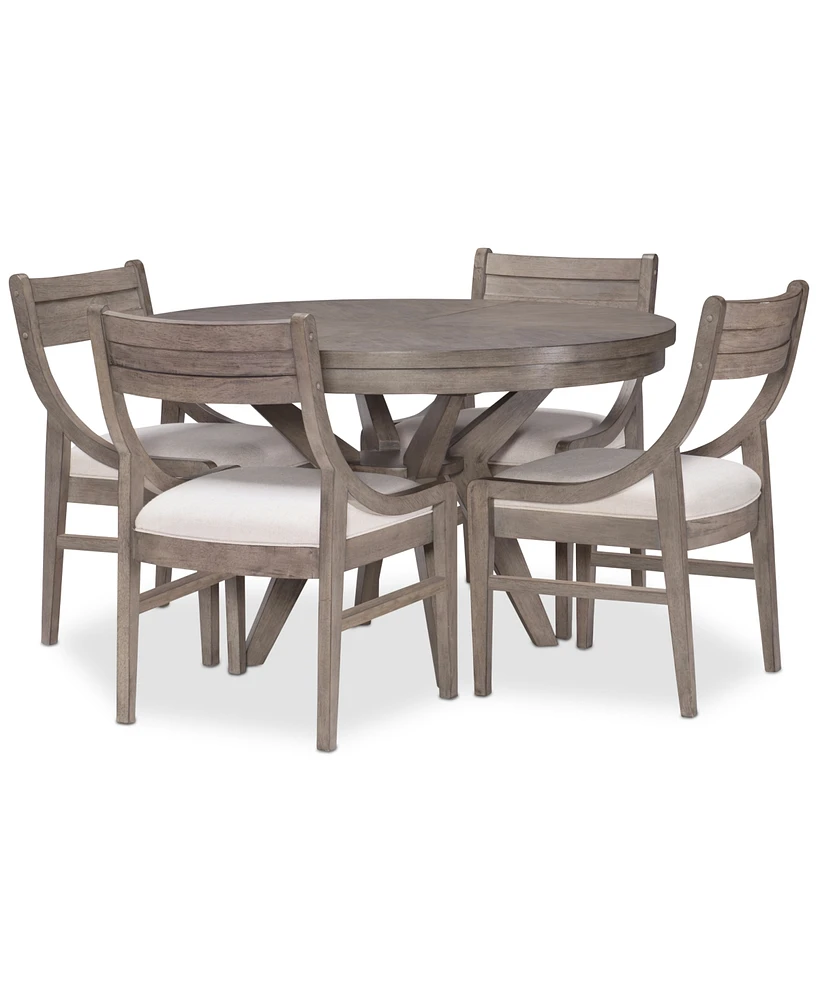 Greystone Ii 5pc Dining Set (Round Table & 4 Side Chairs)