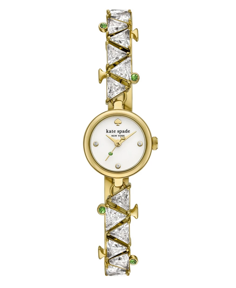 Kate Spade New York Women's Monroe Three-Hand Gold-Tone Stainless Steel Bracelet Watch, 20mm