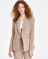 Tahari Asl Women's Two-Button Peak-Collar Cargo Blazer