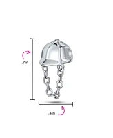 Bling Jewelry Jock Equestrian Sports Helmet Hat Cap Charm Bead .925Sterling Silver