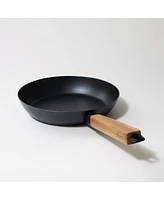 Alva Forest - Nonstick Carbon Steel Frying Pan Skillet - Stay Cool Heat Resistant Acacia Wood Handle