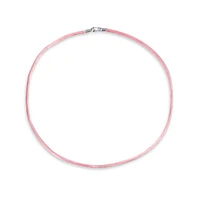 Bling Jewelry Pink Satin Silk Cord Necklace with Silver Lobster Clasp Multiple Lengths