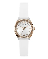 Guess Women's Analog White Silicone Watch 30mm