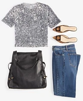 On 34th Womens Velvet T Shirt Barrel Leg Jeans Solid Tote Layered Necklace Buckled Mules Created For Macys