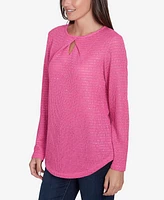 Ruby Rd. Petite Diamond Detail Sequin Knit Top