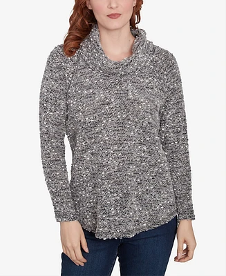 Ruby Rd. Petite Cowl Neck Cozy Boucle Knit Top