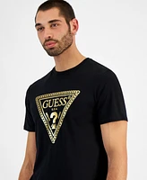 Guess Men's Relaxed-Fit Metallic Chain Triangle Logo Graphic T-Shirt