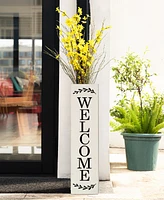 Glitzhome 30"H Double Side Boxed Welcome Porch Sign