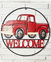 Glitzhome 20"D Outdoor Truck Welcome Wall Decor