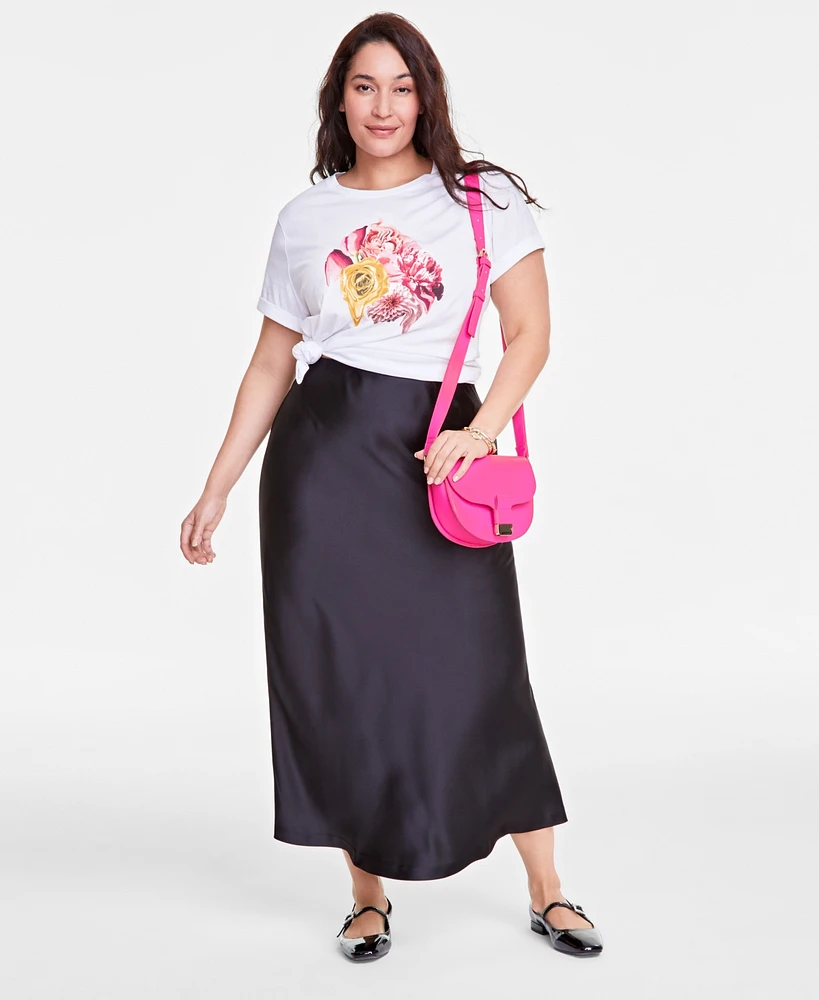 On 34th Trendy Plus Satin A-Line Slip Skirt, Exclusively at Macy's