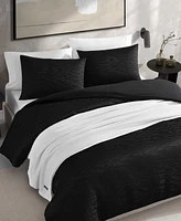 Closeout! Vera Wang Illusion Textured 3-Pc. Duvet Cover Set, Queen