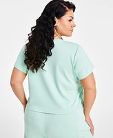 Nina Parker Trendy Plus Size Short-Sleeve Crewneck Tee