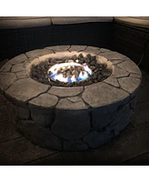 Mondawe 9'' H x 28'' W Fiber Reinforced Concrete Outdoor Fire pit(Stone Gray)Cm-1021