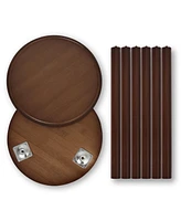 Unho 2 Pack Small Round Side Table Mid Century Tripod Plant Holder 16.5in Tall for Home Decor
