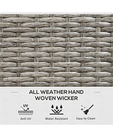113 Gallon Deck Box, Rattan Outdoor Storage Box, Waterproof Storage Container for Indoor, Patio Furniture Cushions, Pool Toys, Garden Tools, Gray