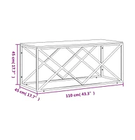 vidaXL Coffee Table Stainless Steel and Solid Wood Acacia