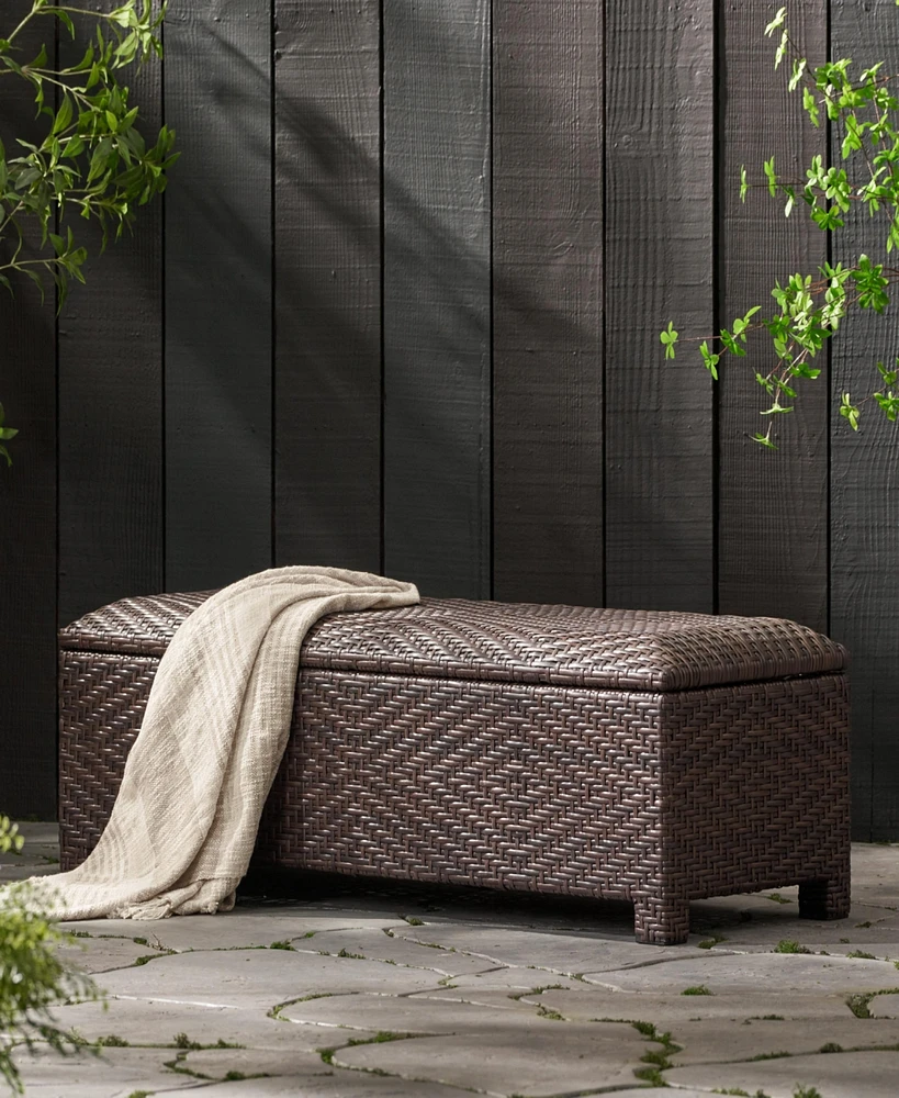 Simplie Fun Santiago Pe Wicker Storage Bench