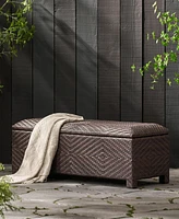 Simplie Fun Santiago Pe Wicker Storage Bench