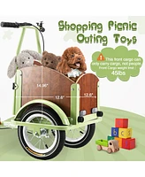 Streamdale Furniture Foldable Tricycle for Kids Ages 6-12,Mini Cargo Bike, Pet Bike, Reverse Tricycle, Outdoor Parent