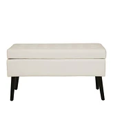 Storage Bench with Storage Bench for Bedroom End of Bed Bench Foot of Bed Bench Entryway Bench Storage Ottoman Bench 43.3" W x 17.7" White P