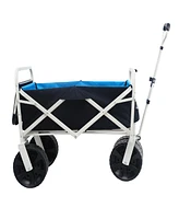 Simplie Fun Folding Wagon Garden Shopping Beach Cart (white)