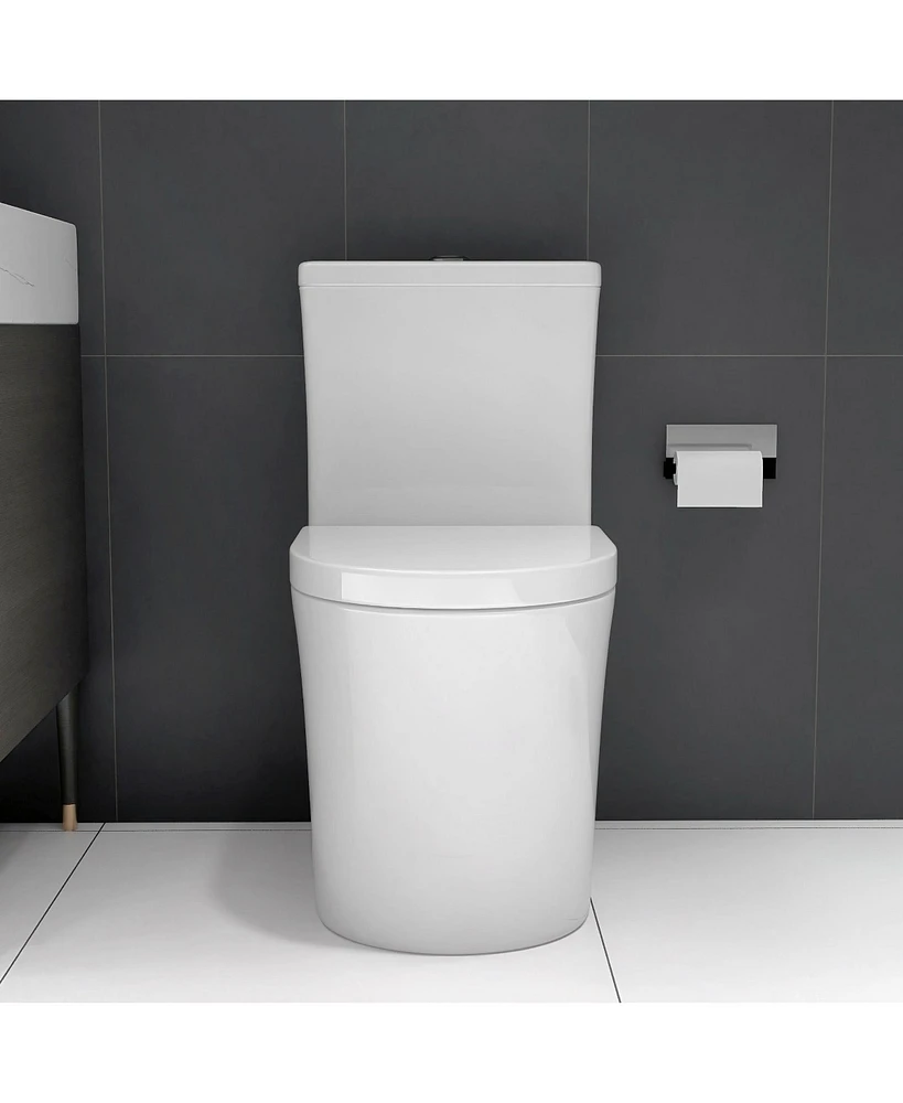 Small Compact One Piece Toilet Dual Flush,23 inch Short Depth for Tiny Bathroom, White