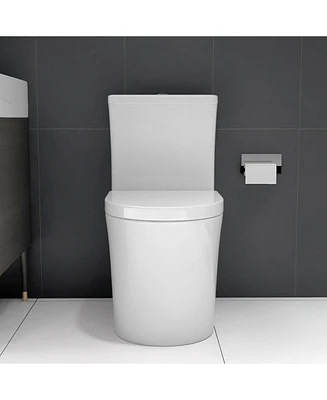 Small Compact One Piece Toilet Dual Flush,23 inch Short Depth for Tiny Bathroom, White