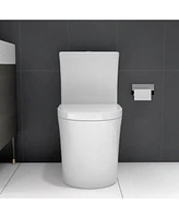 Small Compact One Piece Toilet Dual Flush,23 inch Short Depth for Tiny Bathroom, White