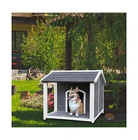 Outdoor Wooden Dog House, Waterproof Dog Cage, Windproof and Warm Dog Kennel, Dog Crates for Medium Dogs Pets Animals Easy to Assemble