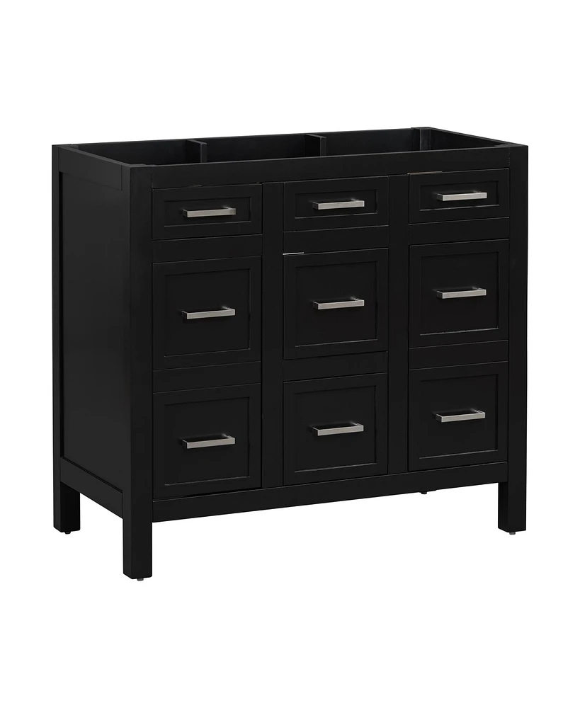 [Cabinet Only] 36" Black Bathroom Vanity(Sink not included)