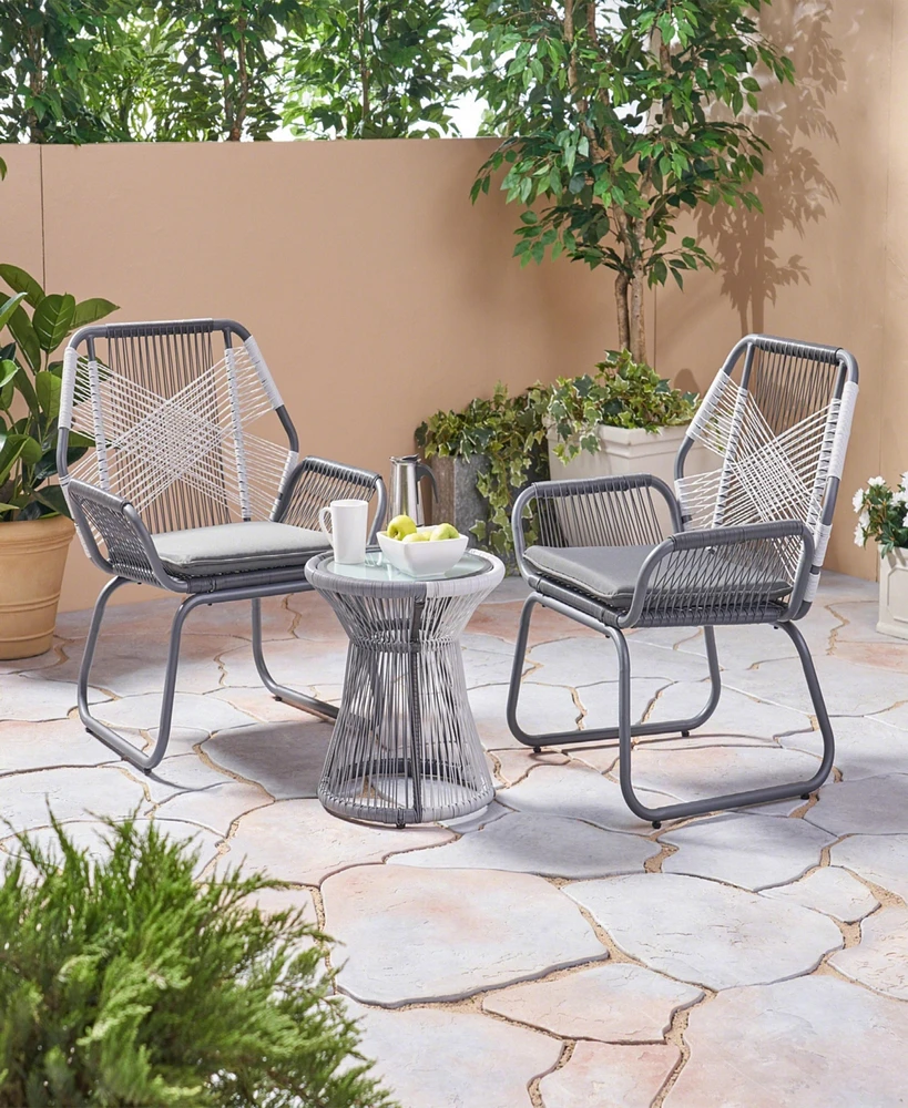 Simplie Fun Milan 3-Piece Outdoor Chat Set: Refreshing Drinks, Meaningful Conversations