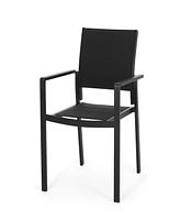 Streamdale Furniture Modern Aluminum Dining Chairs With Mesh Seating For Indoor And Outdoor Use