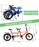 Simplie Fun Tandem bike, 20inch wheels, 2-seater, shimano 7speed, foldable tandem adult beach cruiser