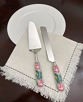 Vibhsa Floral 2-Pc. Cake Serving Set, for 2