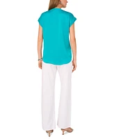 Vince Camuto Women's Satin Split-Neck Top