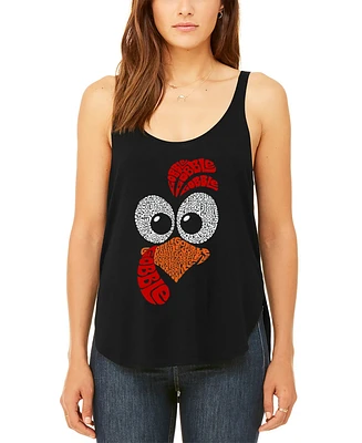 La Pop Art Women's Turkey Face Premium Word Flowy Tank Top