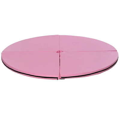 Streamdale Furniture Pole Dance Mat, 2"T x 5'W Folding Pole Dance Mat for Home, Lightweight and Foldable, Pink