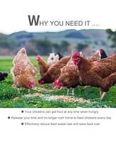 25 lbs Capacity Automatic Chicken Poultry Feeder with a Galvanized Steel and Aluminium Build, Weatherproof Design