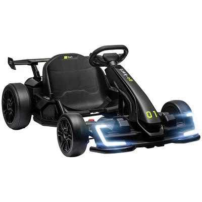 Streamdale Furniture 24V 7.5 Mph Electric Go Kart with Adjustable Seat, Drifting Car Battery Powered Ride on Toy Outdoor with Slow Start, Button Start