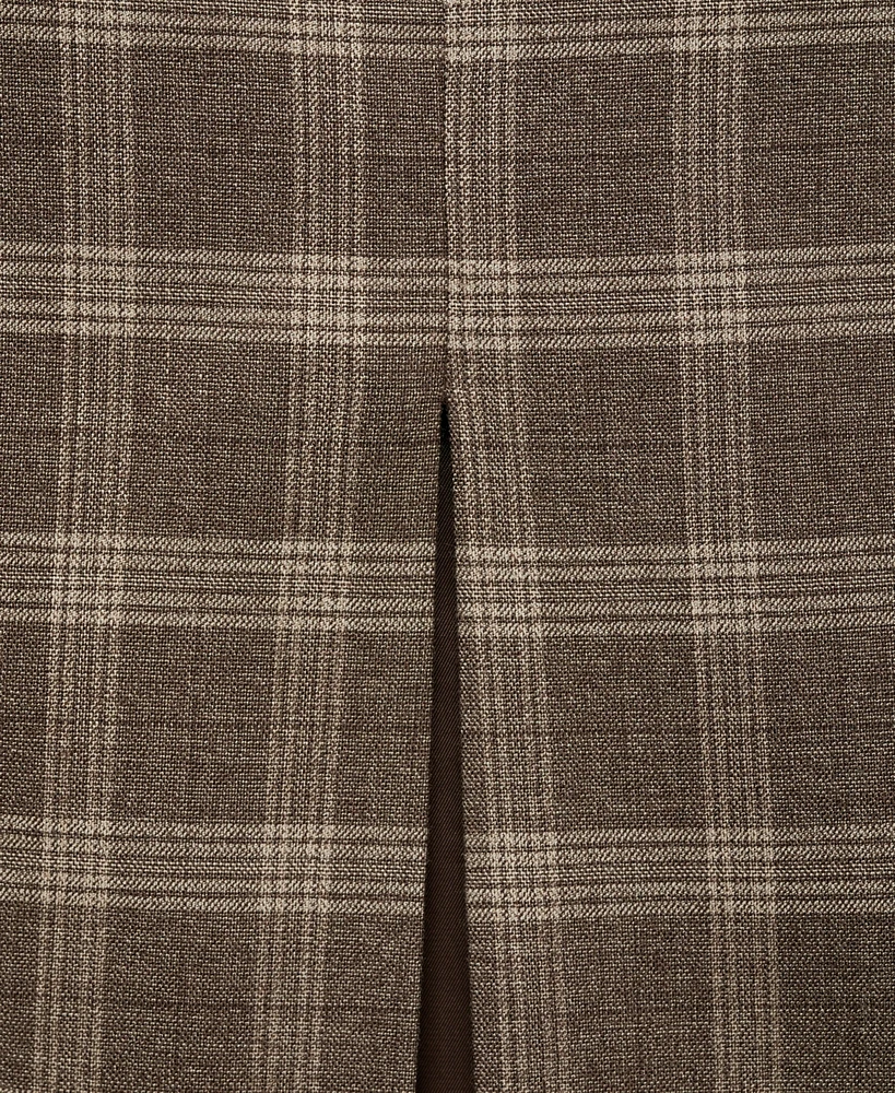 Mango Women's Slit Detail Check Skirt