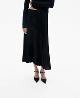 Mango Women's Pleated Long Skirt