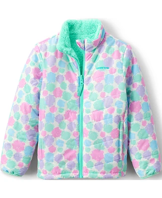 Lands' End Girls Reversible Fleece Puffer Jacket