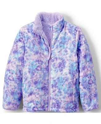 Lands' End Girls Reversible Fleece Puffer Jacket