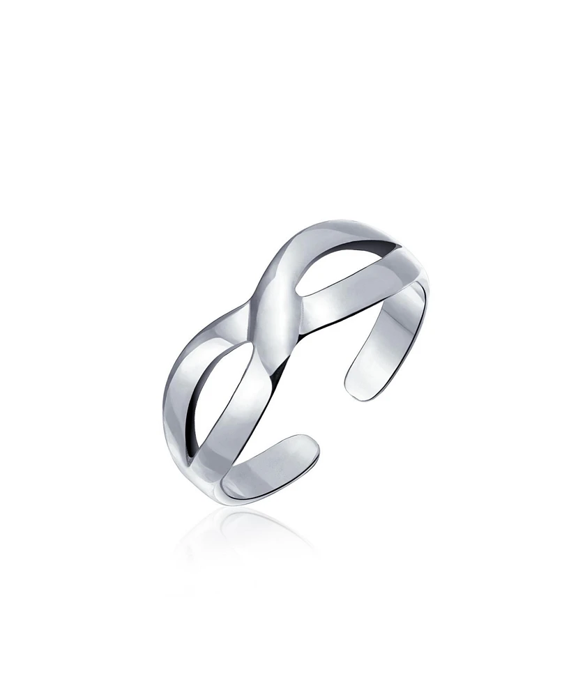 Bling Jewelry Infinity Shape Figure 8 Midi Toe Ring Thin Band .925 Silver Sterling