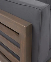 Oana Right Corner Bench And Coffee Table, Dark Grey
