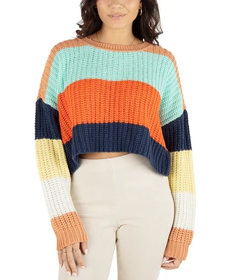 Hurley Juniors' Colorblocked Cropped Ribbed Sweater